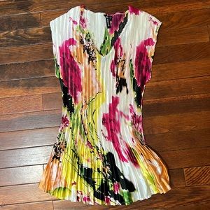 Milano Pleated Satin-feel Abstract Top